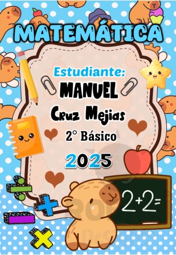 Capibara Kawaii Matematica Celeste